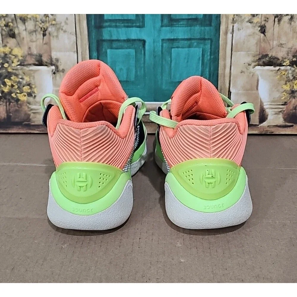 Adidas Harden Stepback J Black/Neon Green/Orange Men's Size 7 Basketball Shoes